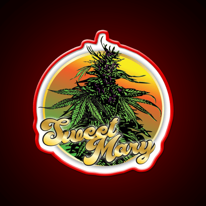 Sweet Mary Hemp Inspired Green Leaf Led Neon Sign Rgb Color - Shineneon