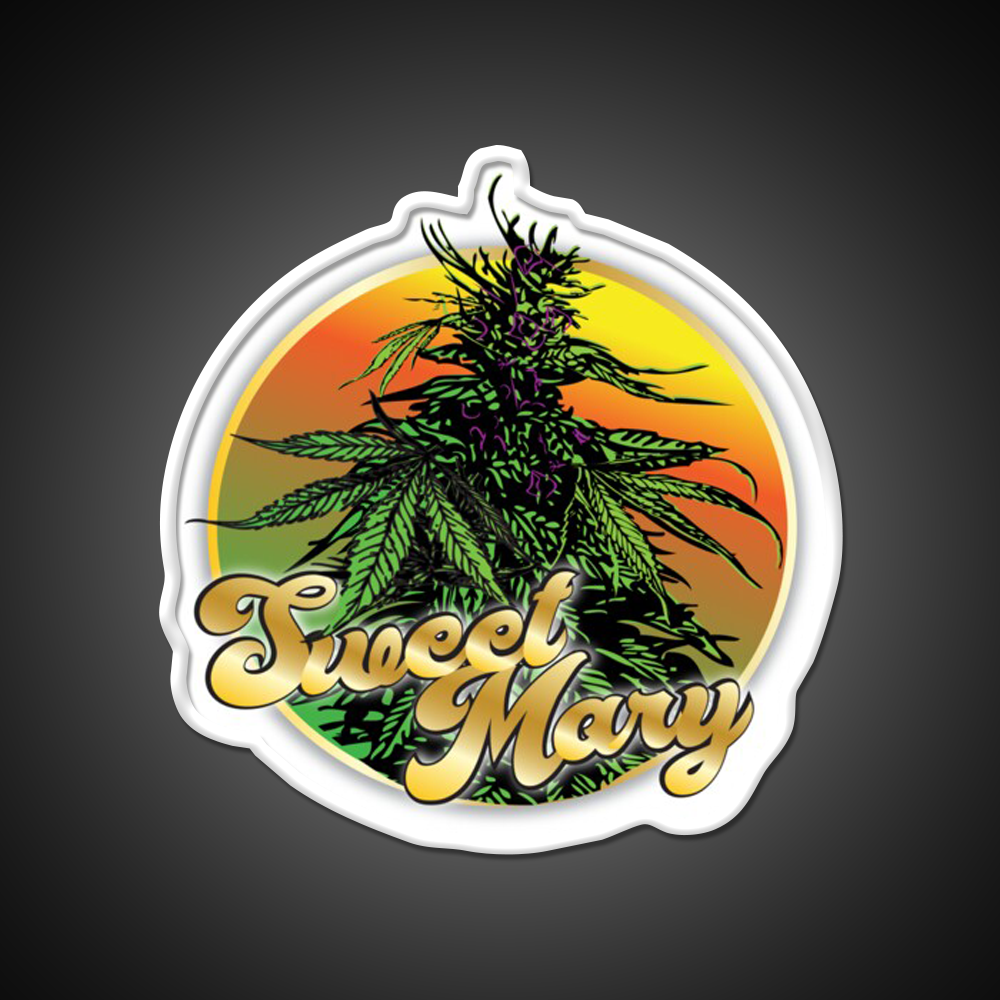 Sweet Mary Hemp Inspired Green Leaf Led Neon Sign Rgb Color - LED neon sign view 11