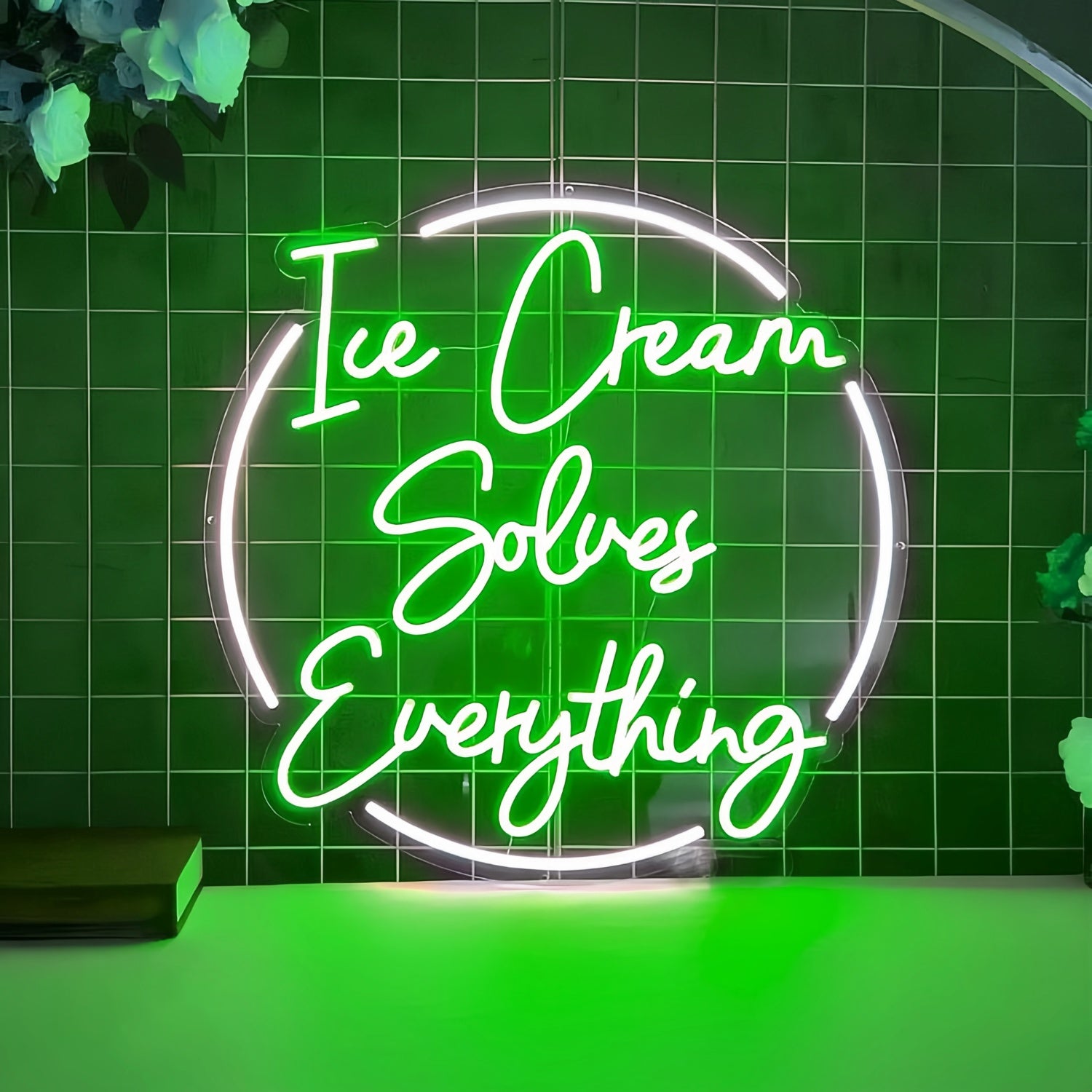Sweet Serenity Ice Cream Solves Everything Led Neon Sign | Shineneon
