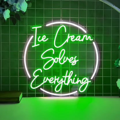 Sweet Serenity Ice Cream Solves Everything Led Neon Sign | Shineneon