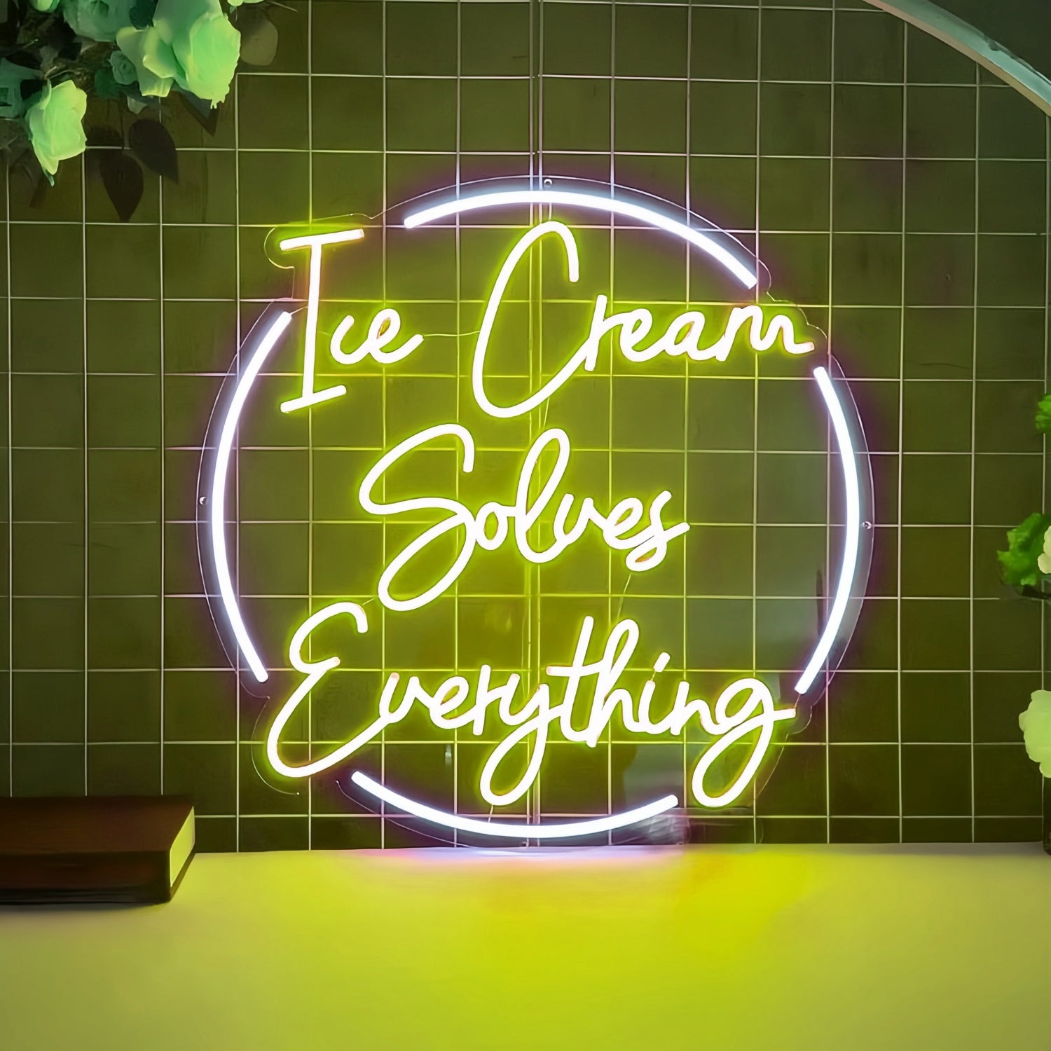Sweet Serenity Ice Cream Solves Everything Led Neon Sign | Shineneon