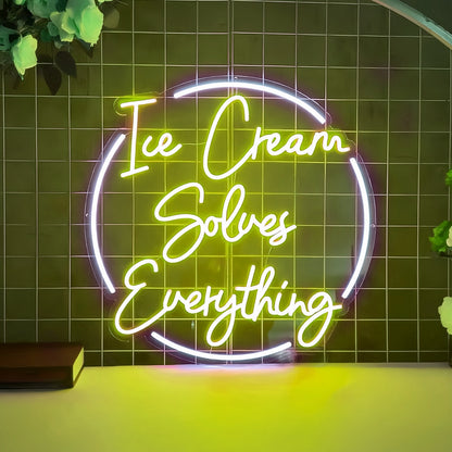 Sweet Serenity Ice Cream Solves Everything Led Neon Sign | Shineneon