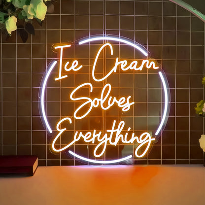 Sweet Serenity Ice Cream Solves Everything Led Neon Sign | Shineneon