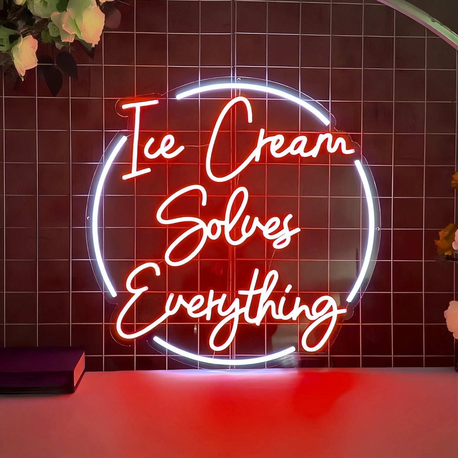Sweet Serenity Ice Cream Solves Everything Led Neon Sign | Shineneon
