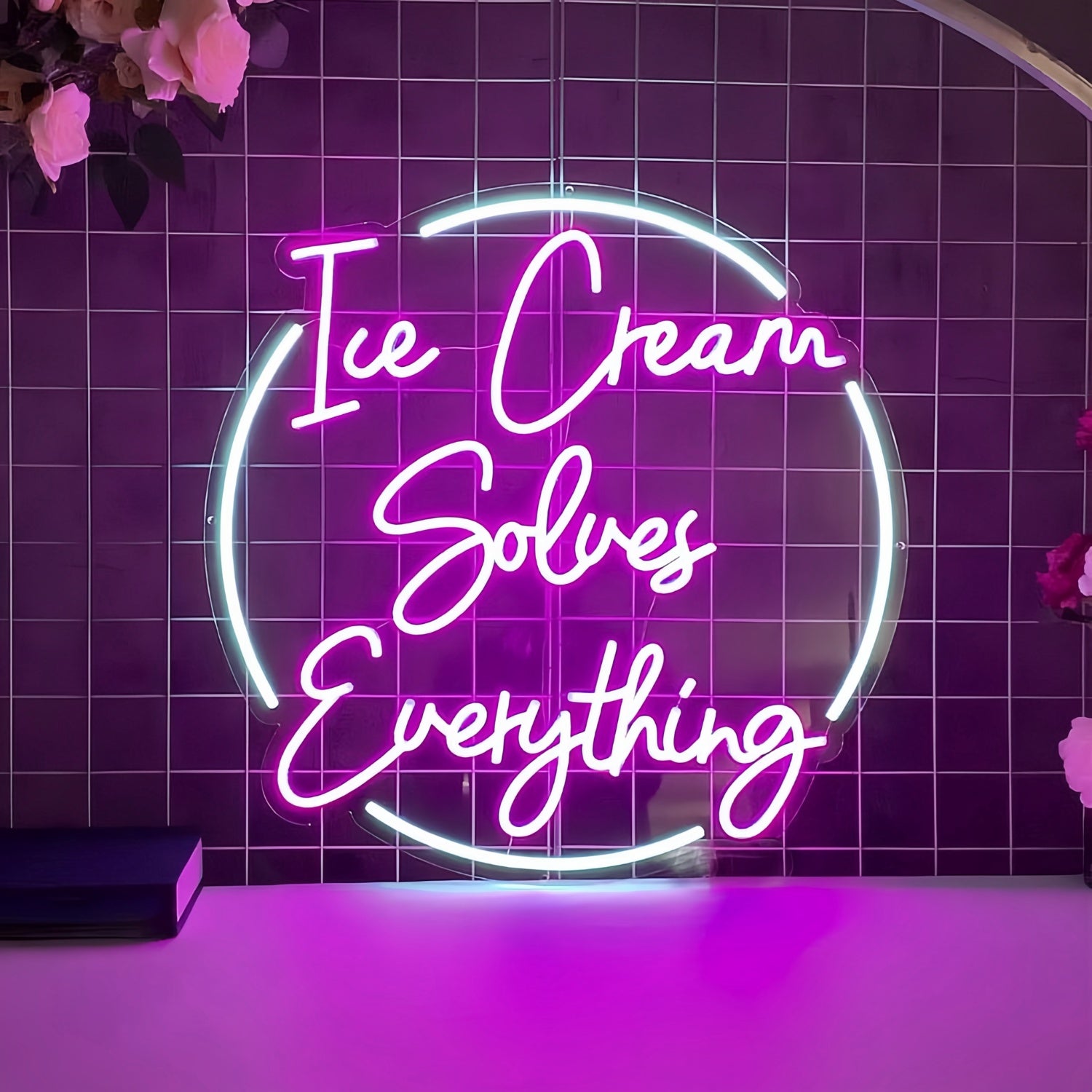 Sweet Serenity Ice Cream Solves Everything Led Neon Sign | Shineneon