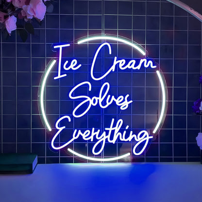 Sweet Serenity Ice Cream Solves Everything Led Neon Sign | Shineneon