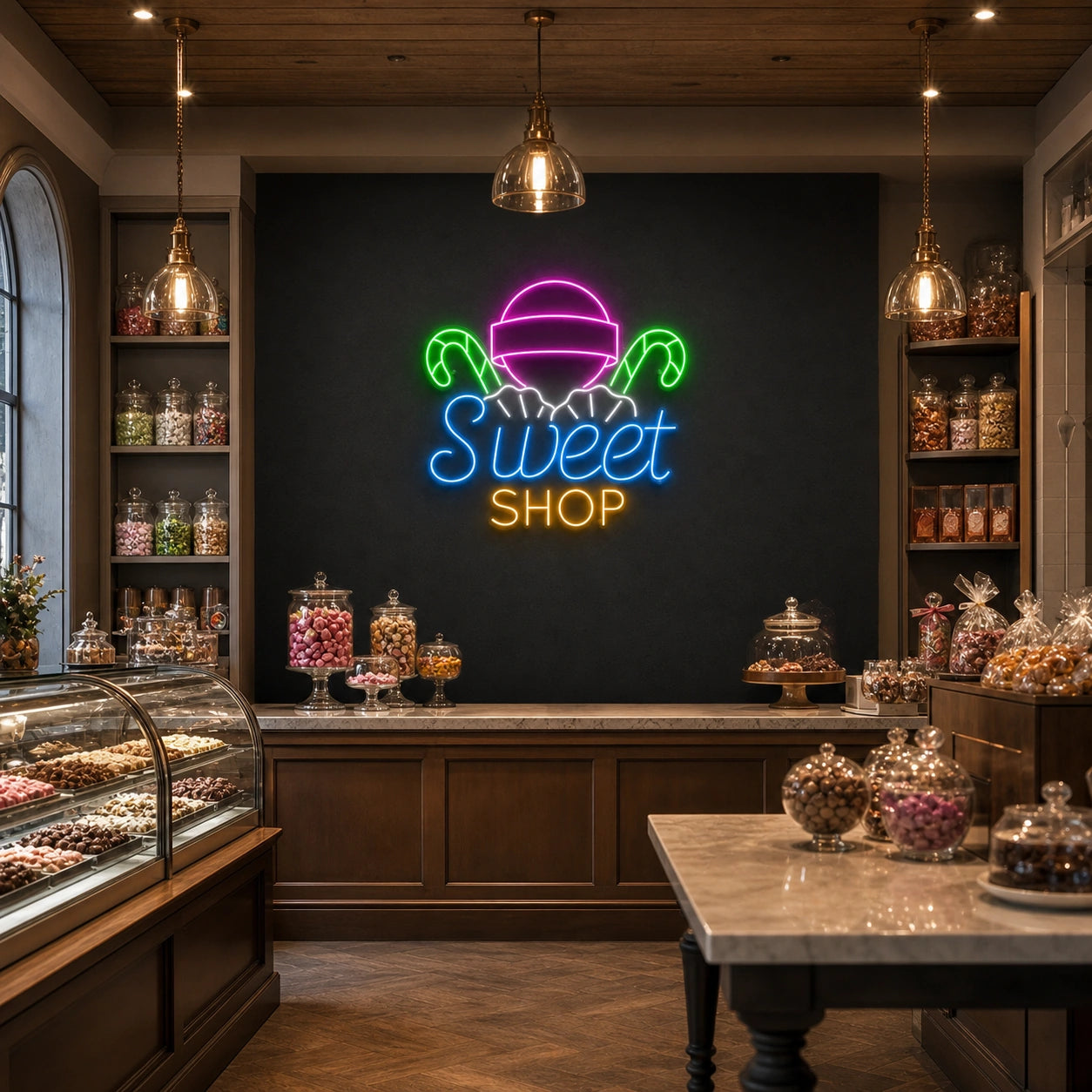 Sweet Shop LED Neon Sign Garage Man Cave Neon Sign size image