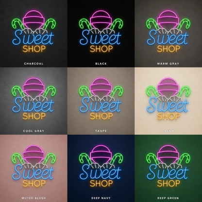 Sweet Shop LED Neon Sign Garage Man Cave Neon Sign color grid