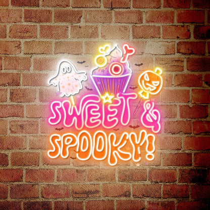 Sweet Spooky Ghost Cake Halloween Acrylic Led Neon Sign | Shineneon