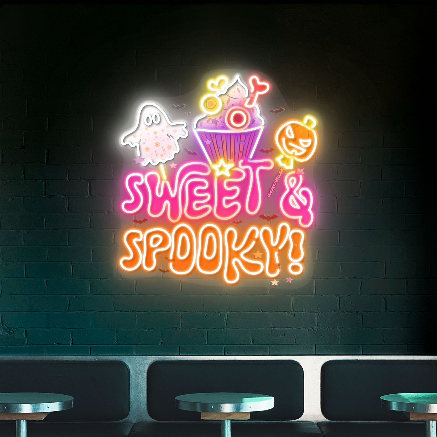 Sweet Spooky Ghost Cake Halloween Acrylic Led Neon Sign | Shineneon