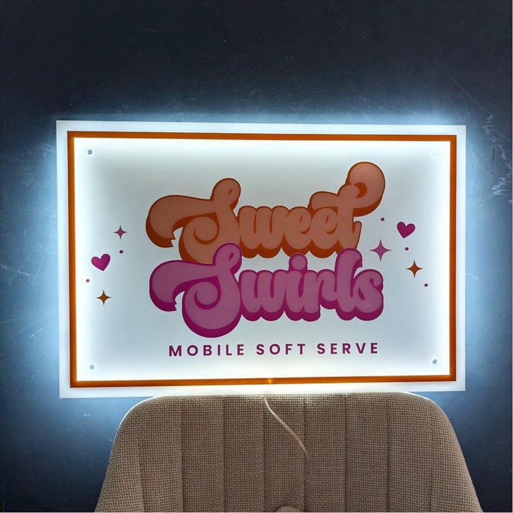 Sweet Swirls Acrylic Business Logo Sign - Shineneon