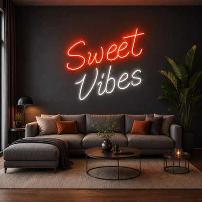 Sweet Vibes Wall Decor LED Neon Sign Garage Man Cave Neon Sign size image