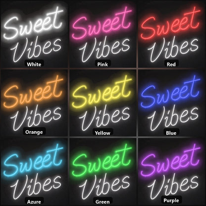 Sweet Vibes Wall Decor LED Neon Sign Garage Man Cave Neon Sign color grid