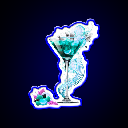 Swirl Cocktail Glass Art Deisign Cocktail Bar Decor Led Neon Sign Rgb Color - LED neon sign view 5