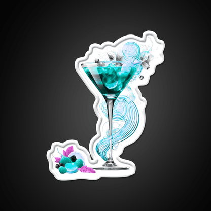 Swirl Cocktail Glass Art Deisign Cocktail Bar Decor Led Neon Sign Rgb Color - Shineneon