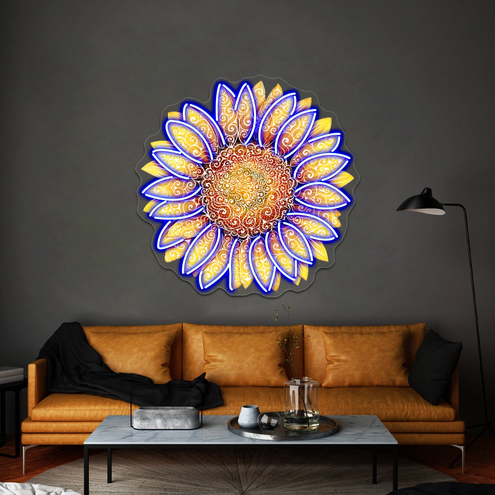 Swirly Sunflower Wall Artwork Neon Signs | Shineneon