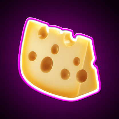 Swiss Cheese Slice Isolated Minimal Food Art Snack Food Led Neon Sign Rgb Color - Shineneon