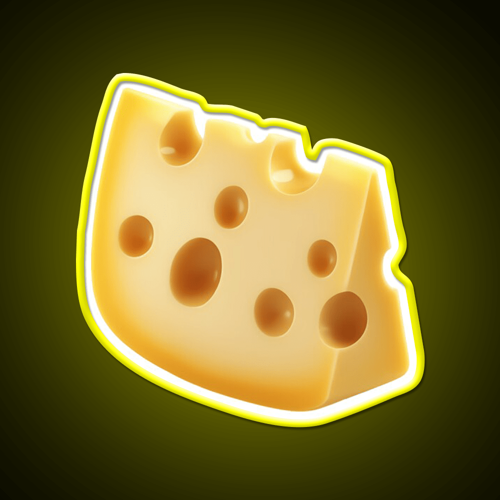 Swiss Cheese Slice Isolated Minimal Food Art Snack Food Led Neon Sign Rgb Color - Shineneon