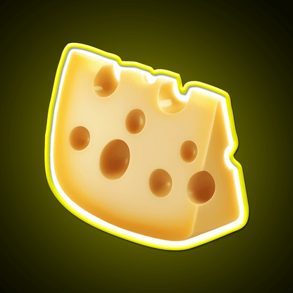 Swiss Cheese Slice Isolated Minimal Food Art Snack Food Led Neon Sign Rgb Color - Shineneon