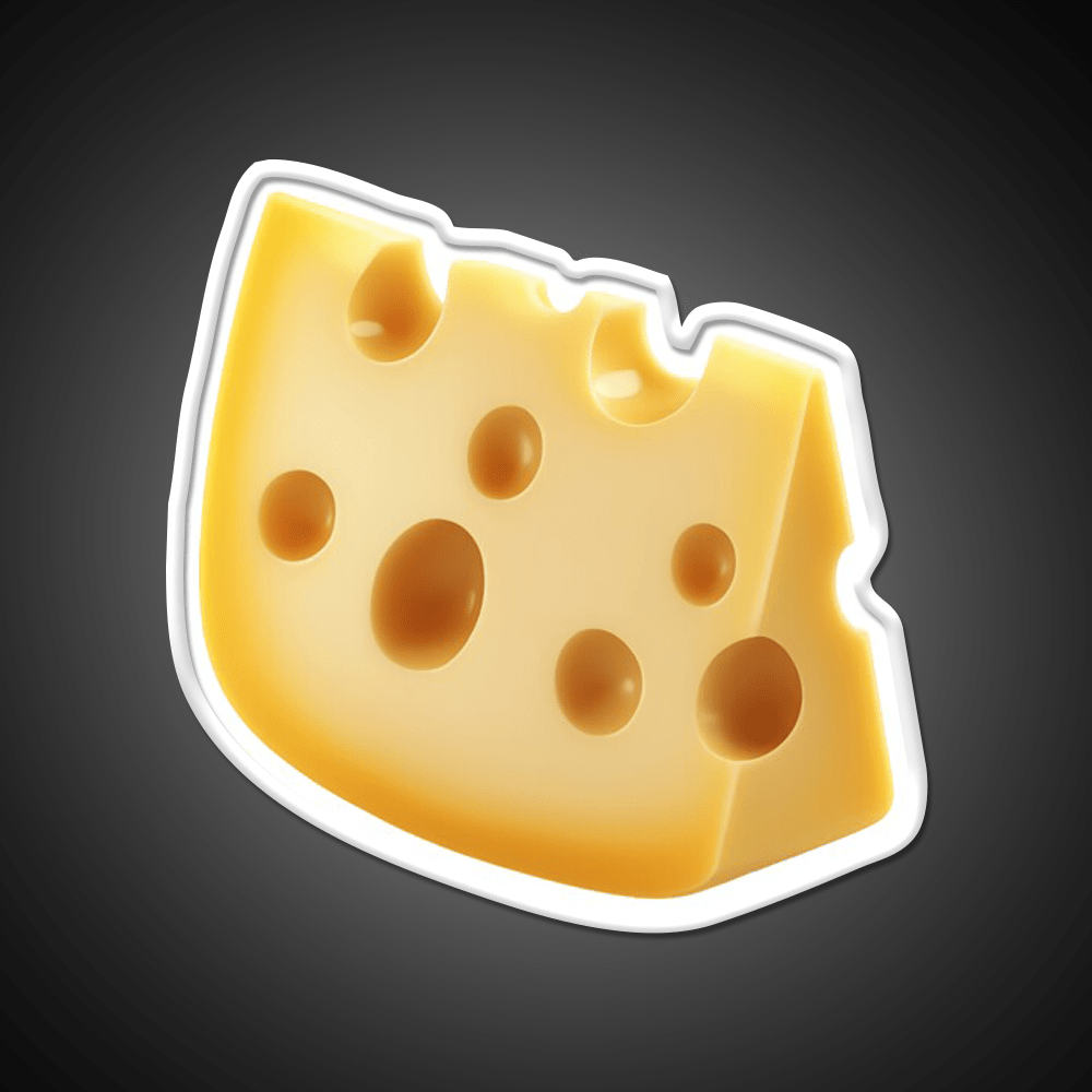 Swiss Cheese Slice Isolated Minimal Food Art Snack Food Led Neon Sign Rgb Color - Shineneon