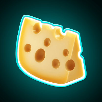Swiss Cheese Slice Isolated Minimal Food Art Snack Food Led Neon Sign Rgb Color - Shineneon