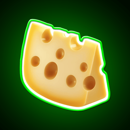 Swiss Cheese Slice Isolated Minimal Food Art Snack Food Led Neon Sign Rgb Color - Shineneon