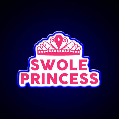 Swole Princess Pink Font Gym Fitness Led Neon Sign Rgb Color
