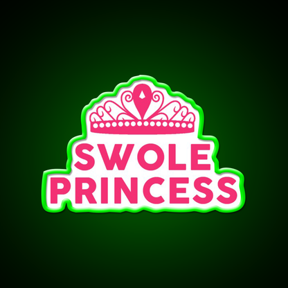 Swole Princess Pink Font Gym Fitness Led Neon Sign Rgb Color