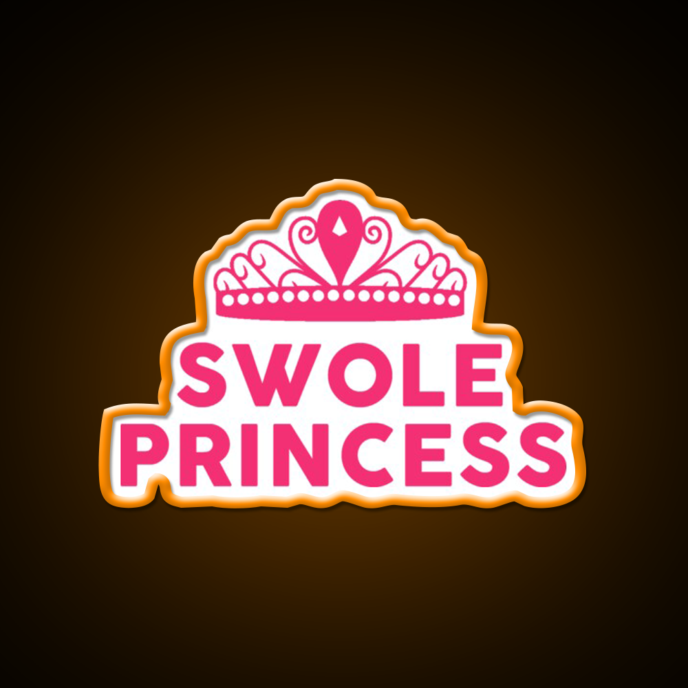 Swole Princess Pink Font Gym Fitness Led Neon Sign Rgb Color