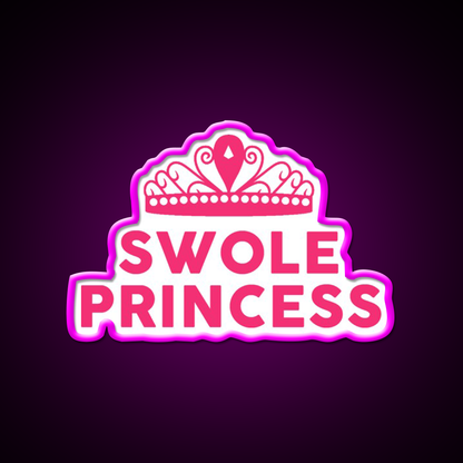 Swole Princess Pink Font Gym Fitness Led Neon Sign Rgb Color
