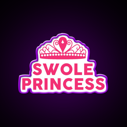 Swole Princess Pink Font Gym Fitness Led Neon Sign Rgb Color