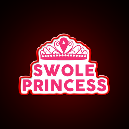 Swole Princess Pink Font Gym Fitness Led Neon Sign Rgb Color