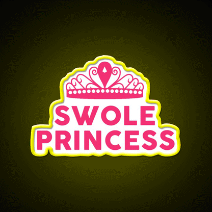 Swole Princess Pink Font Gym Fitness Led Neon Sign Rgb Color