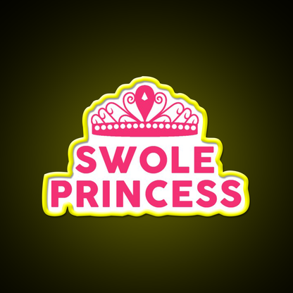 Swole Princess Pink Font Gym Fitness Led Neon Sign Rgb Color