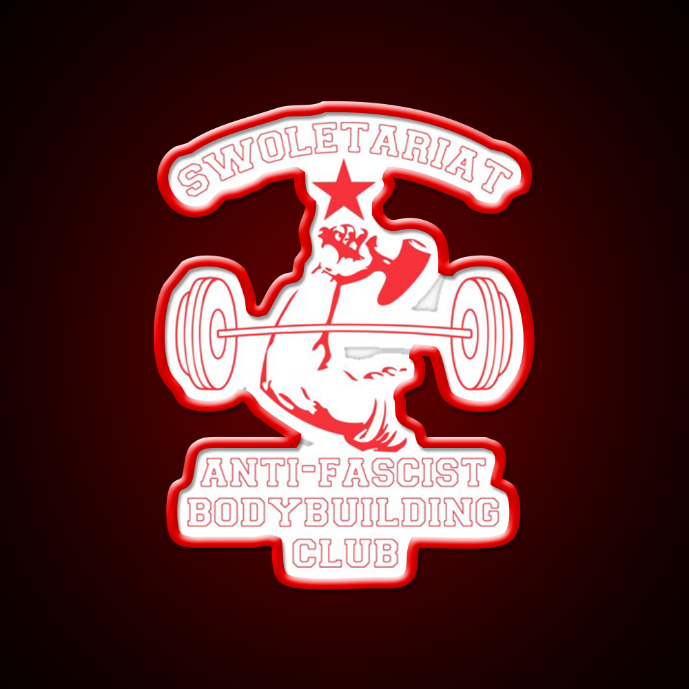 Swoletariat Anti Fascist Bodybuilding Club Gym Fitness Led Neon Sign Rgb Color