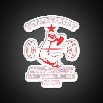 Swoletariat Anti Fascist Bodybuilding Club Gym Fitness Led Neon Sign Rgb Color