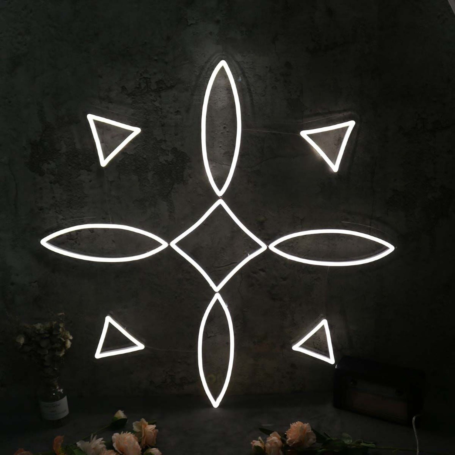 Symmetrical Aesthetic Pattern White Led Neon Sign - Shineneon