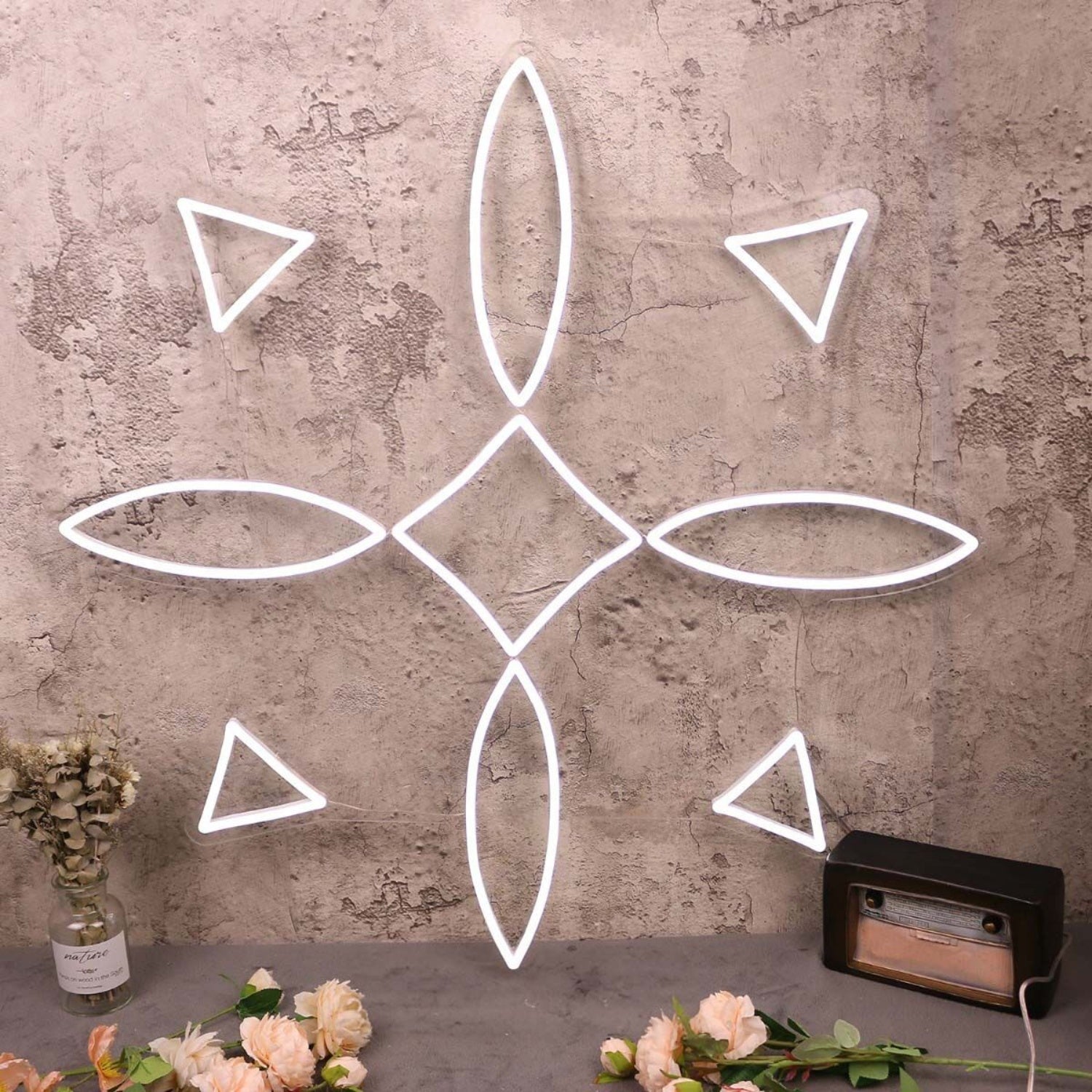 Symmetrical Aesthetic Pattern White Led Neon Sign - Shineneon