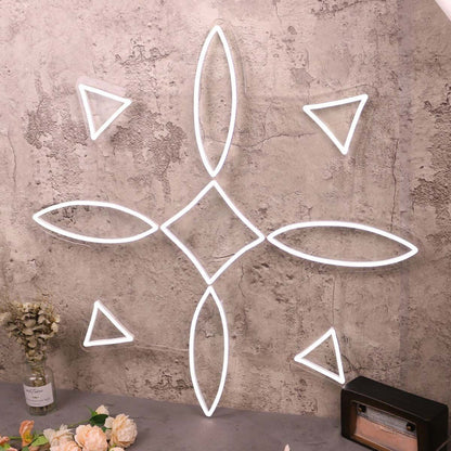 Symmetrical Aesthetic Pattern White Led Neon Sign - Shineneon