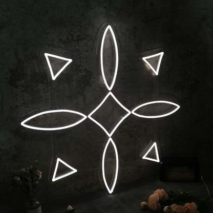 Symmetrical Aesthetic Pattern White Led Neon Sign - Shineneon