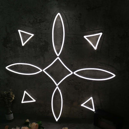 Symmetrical Aesthetic Pattern White Led Neon Sign - Shineneon