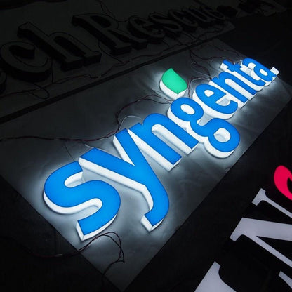 Syngenta 3D Front And Back Lit Letters Acrylic Led Sign - Shineneon