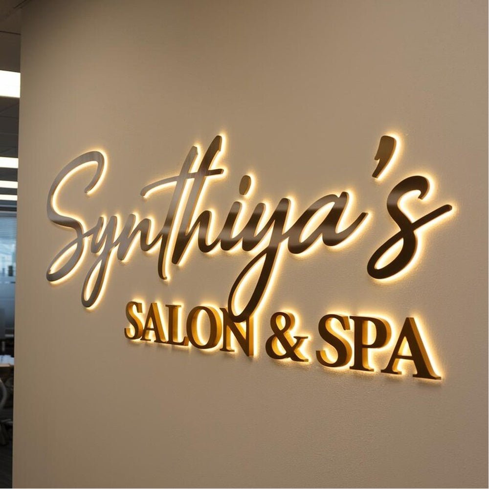 Synthiyas Salon And Spa 3D Backlit Channel Letters Led Light Sign - Shineneon