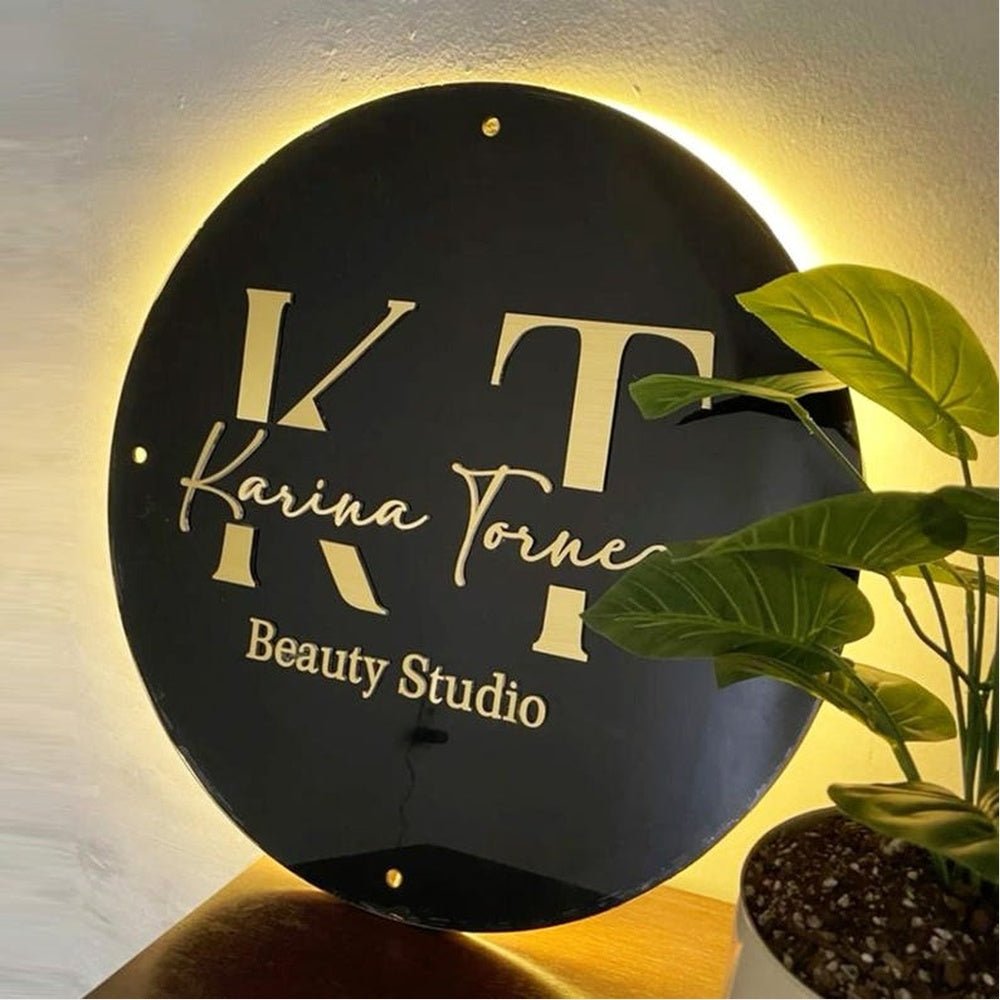 T Beauty Studio Acrylic Business Logo Sign - Shineneon