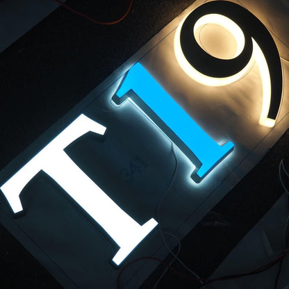 T19 3D Front And Back Lit Letters Metal Led Sign - Shineneon