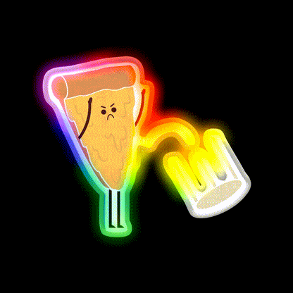 Table Flip Snack Food Led Neon Sign Rgb Color - LED neon sign close-up detail