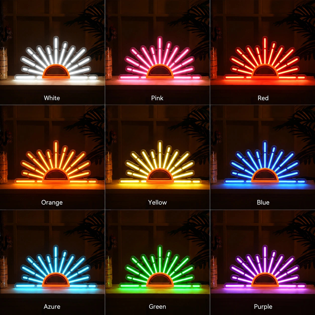 Tabletop Sunburst Neon Sign LED Neon Sign color grid