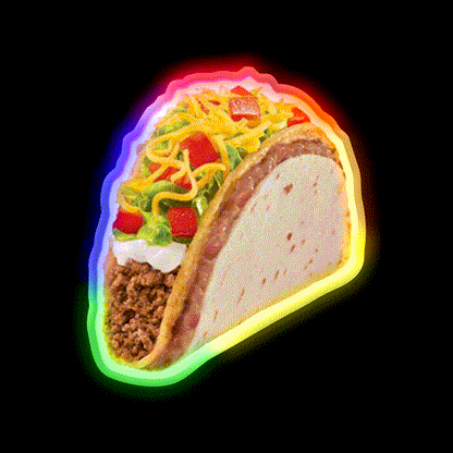 Taco 2 The Sequel Taco Led Neon Sign Mexican Food Sign Rgb Color - LED neon sign close-up detail