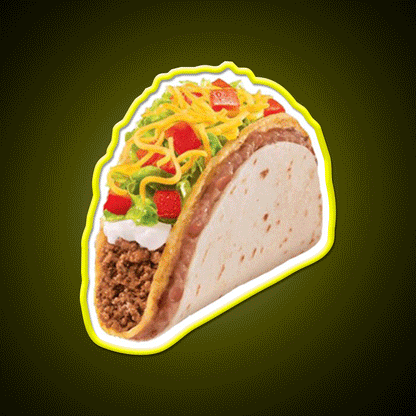 Taco 2 The Sequel Taco Led Neon Sign Mexican Food Sign Rgb Color - Custom LED neon sign front view