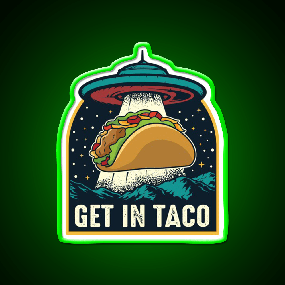 Taco Abduction Taco Led Neon Sign Mexican Food Sign Rgb Color - Shineneon